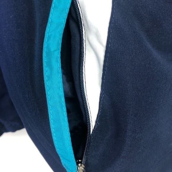 Studio Works Navy blue casual athleisure hooded zip front jacket size Medium - Picture 4 of 11